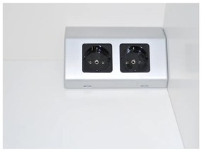Inbouw / opbouw dubbele contactdoos zilvergrijs