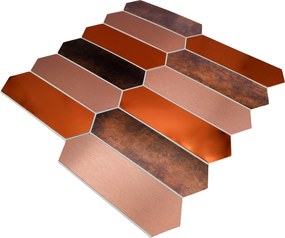 Zelfklevende Mozaïektegels Metaal | Picket Terracotta | 28,2×27,3 cm | Keuken, Bad &amp; WC