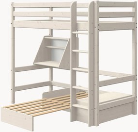 2-in-1 uitschuifbed Nor van hout met bureau