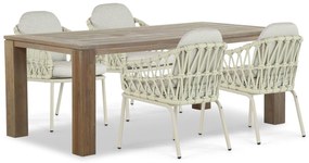Tuinset 4 personen 200 cm Aluminium/rope Taupe Coco Barcelona/Brighton