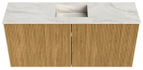 Mondiaz Joya DLux 90cm toiletmeubel oak met wastafel faye midden zonder kraangat ostra