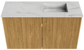 Mondiaz Joya DLux 70cm toiletmeubel oak met wastafel faye rechts 1 kraangat opalo
