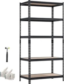 VEVOR Heavy Duty Opbergrek, 5 planken, 923x415x1813mm, 907,2kg draagvermogen, stalen frame, MDF-planken, deelbaar en verstelbaar ontwerp, werkbankfunctie, flexibel insteekrek voor thuis, magazijn en werkplaats