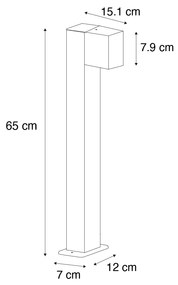 Industriële staande buitenlamp antraciet 65 cm IP44 - Baleno Modern, Industriele / Industrie / Industrial GU10 IP44 Buitenverlichting