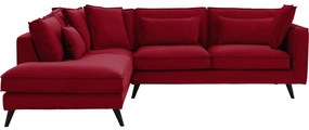 Goossens Bank Suite rood, stof, 2,5-zits, elegant chic met ligelement links