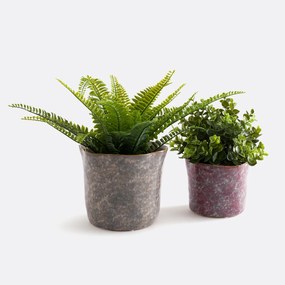 Set van 2 bloempotten in keramiekØ13 en 17 cm, Oasia