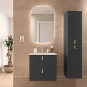 Muebles Unique badmeubel 60cm antraciet mat met witte grepen