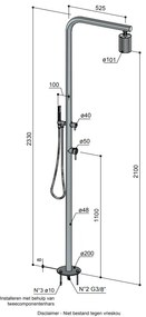 Hotbath Archie 2-wegs buitendouche RVS