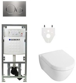 Villeroy Boch Subway 2.0 DirectFlush Toiletset - geberit reservoir - softclose - bedieningsplaat sigma20 - RVS 0701131/0124060/ga26028/sw53748/