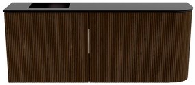 Mondiaz Joya 100cm toiletmeubel ronding rechts walnut met wastafel faye links 1 kraangat urban