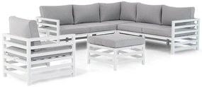 Hoek loungeset 6 personen Aluminium Wit  Domani Furniture Linde