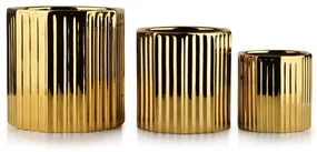 Bloempotten Groove Goud - Set van 3