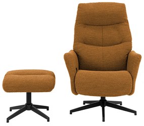 Verstelbare Fauteuil Met Voetenbank Caramel