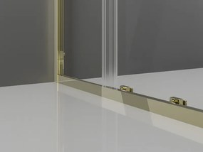 Mexen Exo-S Duo vierkante, verschuifbare douchecabine 100 x 100 cm, transparant, goud - 8111-100-100-50-00