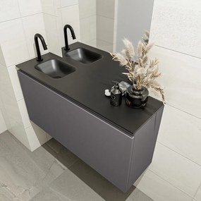 Mondiaz Olan 100cm toiletmeubel dark grey met wastafel urban links 1 kraangat