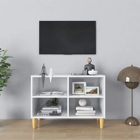 vidaXL Tv-meubel met houten poten 69,5x30x50 cm hoogglans wit