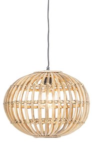 Eettafel / Eetkamer Landelijke hanglamp bamboe 40 cm - Canna Landelijk / Rustiek E27 bol / globe / rond Binnenverlichting Lamp
