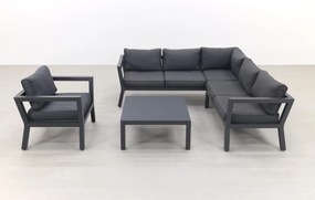 Calgary aluminium loungeset + loungestoel - Carbon