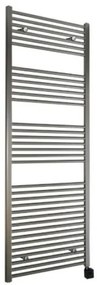 Sanicare elektrische design radiator 45x172 inox-look met Bluetooth en thermostaat rechts chroom