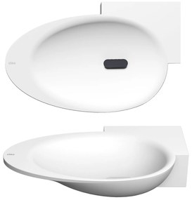 Clou First hoekfontein solid surface 39cm met kraangat rechts wit mat