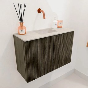 Mondiaz Joya DLux 60cm toiletmeubel shadow met wastafel faye midden zonder kraangat ostra