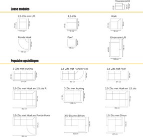 Rechte Bank Met Hocker Links Terracotta Roze
