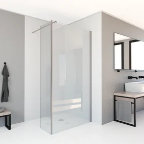 Saniclear Redro zijwand 30x200cm 8mm anti-kalk RVS