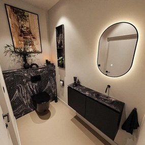 MONDIAZ TURE-DLUX 100cm toiletmeubel Urban. EDEN wastafel Lava positie rechts. Zonder kraangat. TUREDX100URBR0LAV