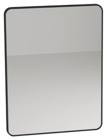 Badstuber Delta witte wastafelset 41x29x70cm met spiegel en zwart plankje