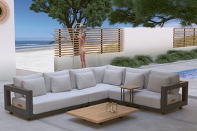 4 Seasons Outdoor Metropolitan loungeset rechts SALE      houtkleur weerbestendig