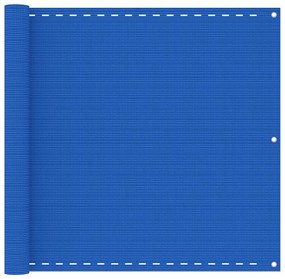 vidaXL Balkonscherm 90x600 cm HDPE blauw