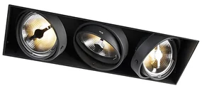 Grote Inbouwspot zwart AR111 trimless 3-lichts - Oneon Design, Industriele / Industrie / Industrial, Landelijk, Modern QR111 / AR111 / G53 Binnenverlichting Lamp