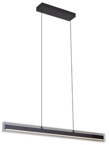 Moderne hanglamp zwart met smoke glas - Catch