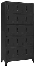 vidaXL Lockerkast 90x40x180 cm staal antracietkleurig