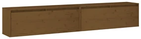 vidaXL Wandkasten 2 st 100x30x35 cm massief grenenhout honingbruin