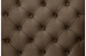 Goossens Eetkamerstoel Pearl bruin velvet stof met armleuning, stijlvol landelijk