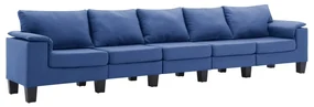 vidaXL Vijfzitsbank stof blauw