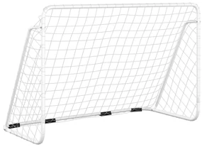 vidaXL Voetbaldoel met net 180x90x120 cm staal wit