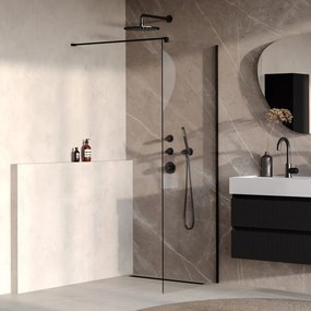 Brauer Oblivion inloopdouche helder glas 80cm zwart mat