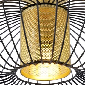 Design plafondlamp goud met zwart - Dobrado Design E27 rond Binnenverlichting Lamp