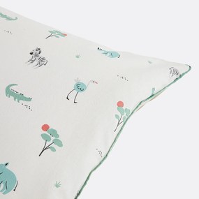 Kussensloop voor kinderen, biologisch katoen, dierenprint, SAVANE