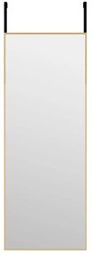 vidaXL Deurspiegel 30x80 cm glas en aluminium goudkleurig