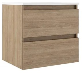 Adema Chaci Badkameronderkast - 60cm - 2 lades - greeploos - eiken 84392