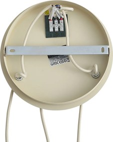 Scandinavische hanglamp beige met wit glas rond 3-lichts - Wisp