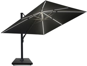 Zweefparasol  3x3m S2 Excellent (excl. voet) Grijs-antraciet Camello Luna LED