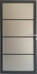Tuindeur aluminium composiet Zilvergrijs met antraciet aluminium frame compleet (90 x 180 cm)
