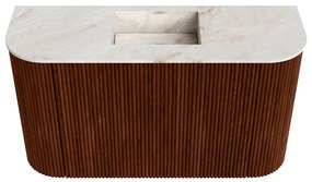 Mondiaz Joya DLux 75cm toiletmeubel ronding links/rechts ruby met wastafel faye midden zonder kraangat frappe
