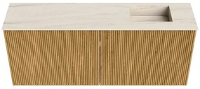 Mondiaz Joya DLux 100cm toiletmeubel oak met wastafel faye rechts zonder kraangat meli