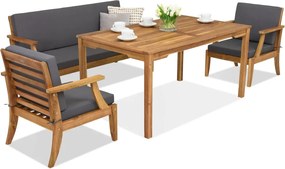 Danang Apetito 5 acaciahouten tuinmeubelen met Garden Point poefs