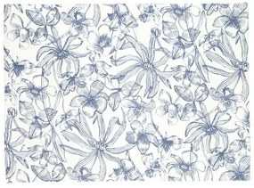 Placemat, GOTS bio-katoen, blauwe bloem, 35 x 50 cm